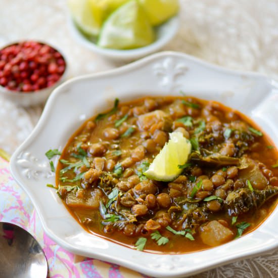 Turnip, Kale and Lentil Soup