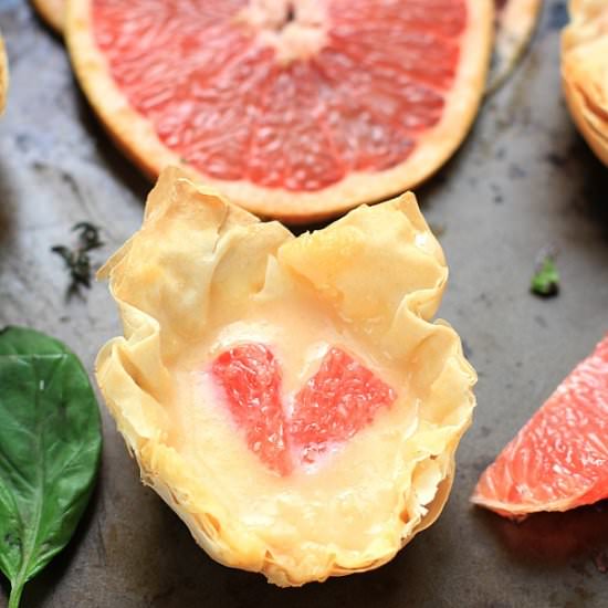 Grapefruit Curd Phyllo Tarts