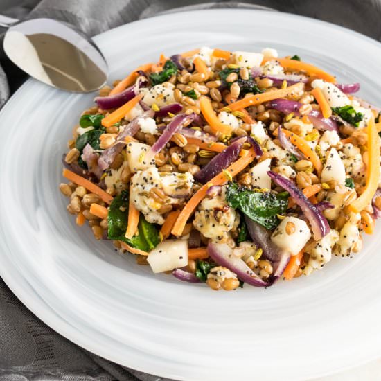 Wheat Berry Paneer Veggie Saute