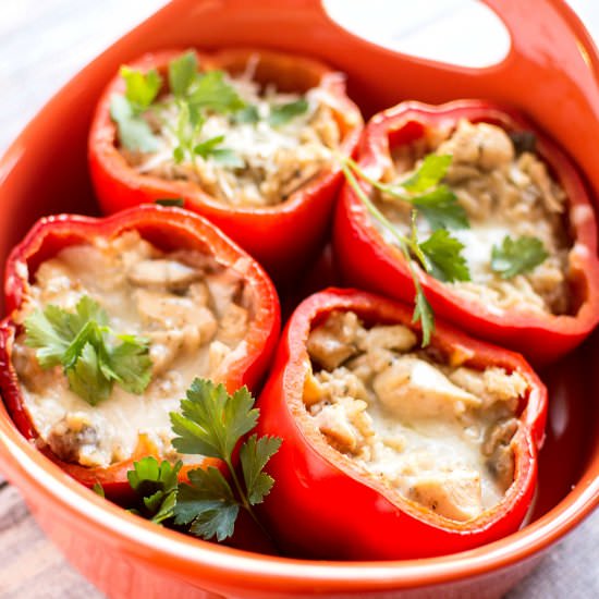 Crockpot Stuffed Red Peppers
