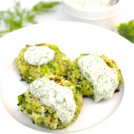 Broccoli Bites w/ Yogurt Dill Sauce