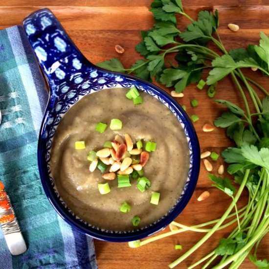 Potato Broccoli Soup with Pesto