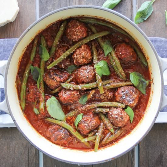 Italian Meatballs with Green Beans