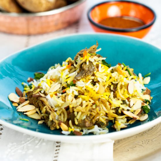 A quick and easy Mushroom Biryani