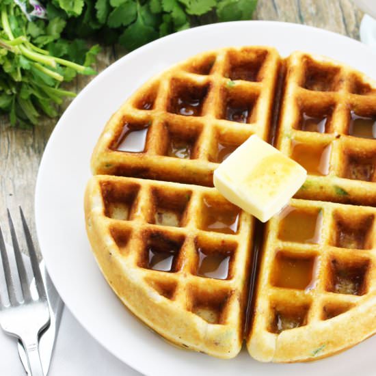Bacon Jalapeno Cornbread Waffles