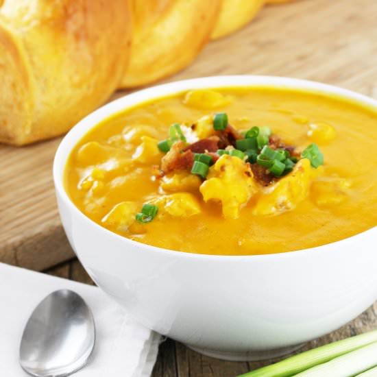 Cauliflower and Sweet Potato Soup