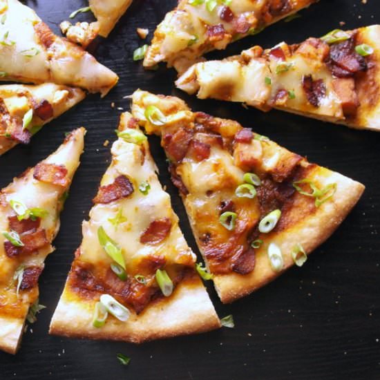 Easy BBQ Chicken & Bacon Pizza