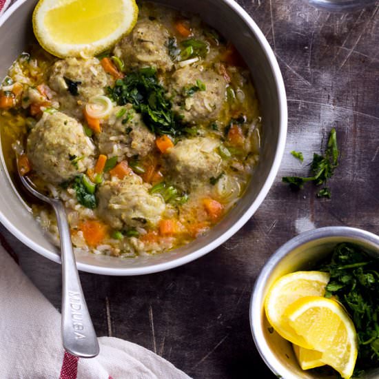 One-Pot Meatball and Rice Soup