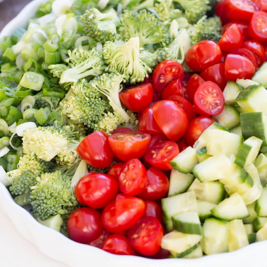 Broccoli Cucumber and Tomato Salad