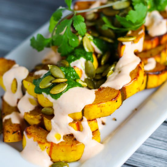 Roasted Squash with Chili Yogurt