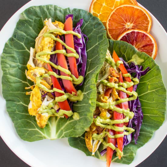 Slow Cooker Curried Chicken Tacos