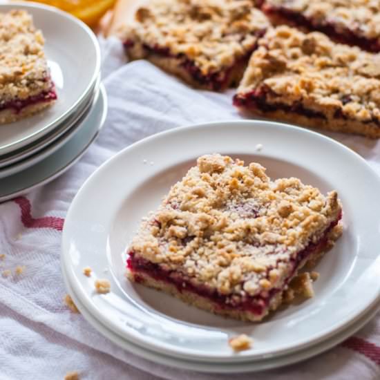 Cranberry Orange Crumb Bars