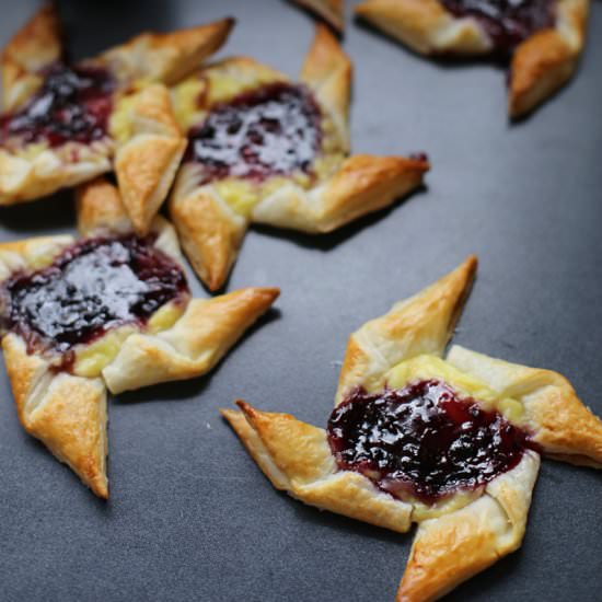 Boysenberry and Custard Danish