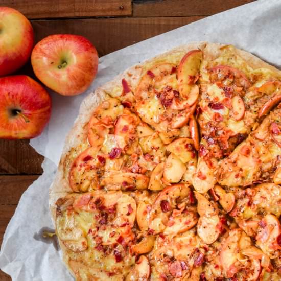 Apple, Bacon, & Cheddar Pizza