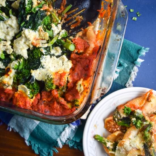 Baked Cauliflower Stuffed Shells