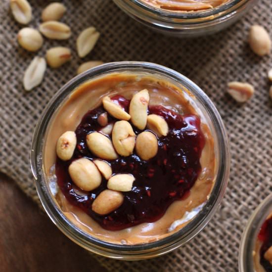 Peanut Butter + Jelly Chia Pudding