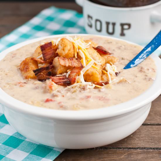 Slow Cooker Cheeseburger Soup