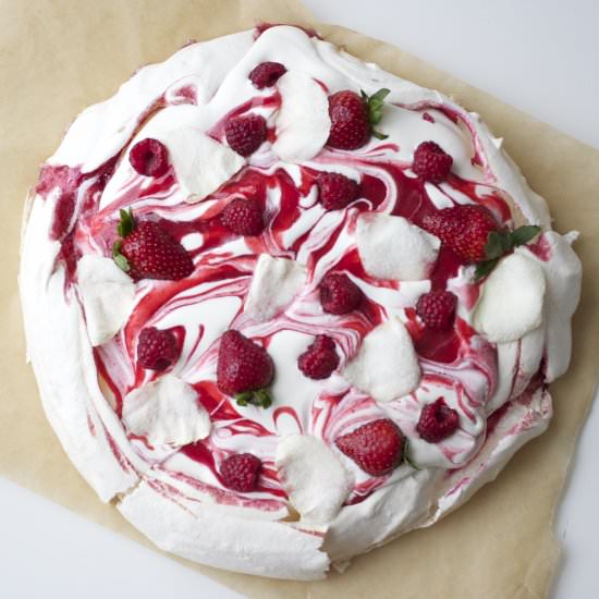 Rose & Berry Meringue Cake