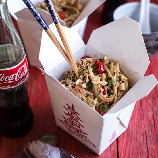 Spicy Sesame Basil Noodles