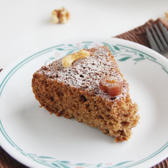 Eggless Dates and Walnuts Cake