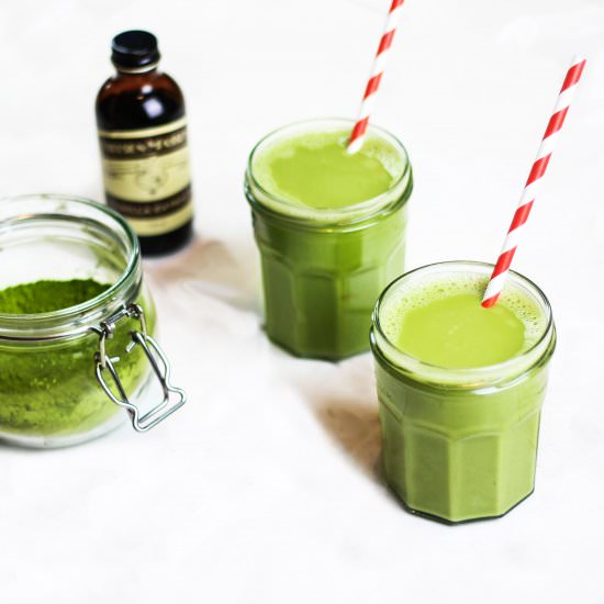 Vegan Vanilla Matcha Milkshakes
