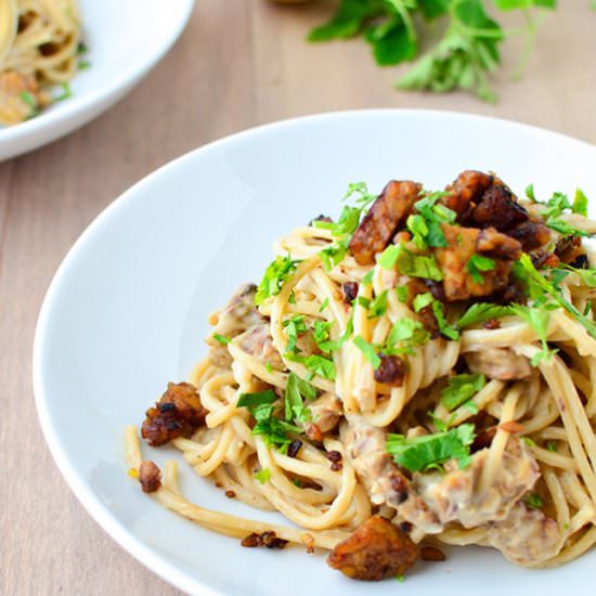 Tempeh Bacon Carbonara