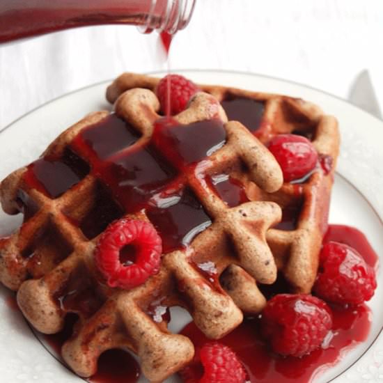 Chocolate Waffles and Raspberry