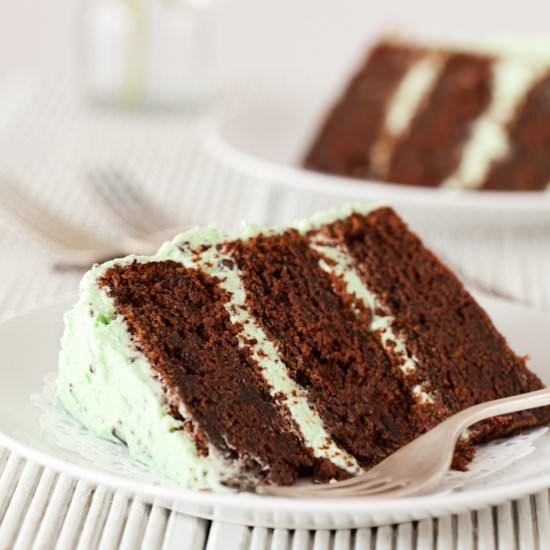 Mint Choc-Chip Layer Cake