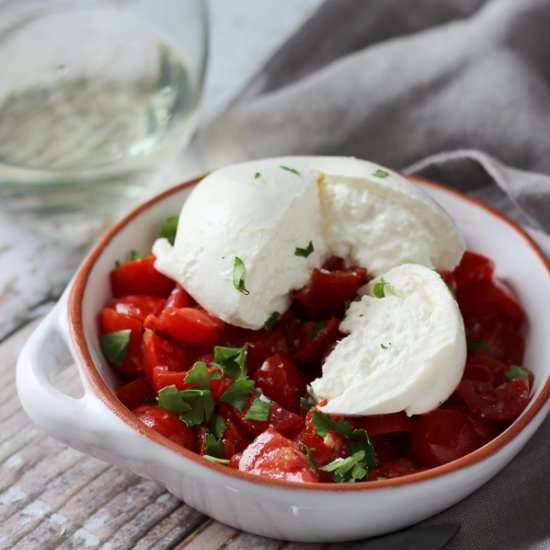 Burrata with Marinated Tomatoes