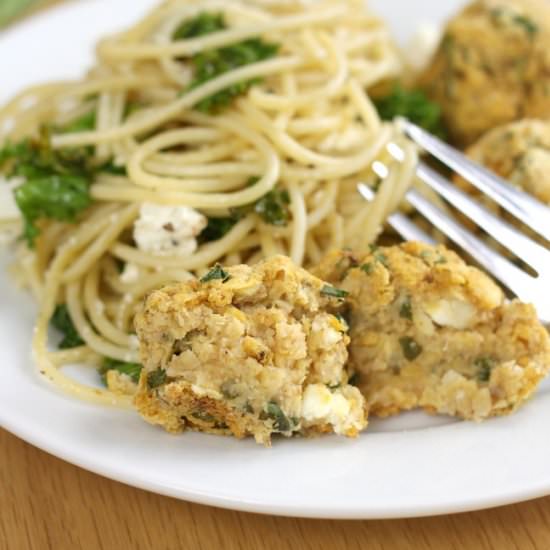 Lemon Feta Chickpea Meatballs