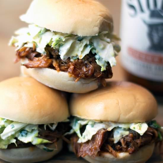 Pulled Pork Sliders & Cilantro Slaw
