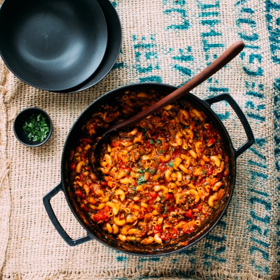 Tomato, Beef & Macaroni Soup