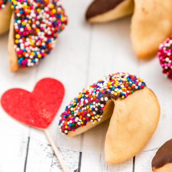 Chocolate Dipped Fortune Cookies