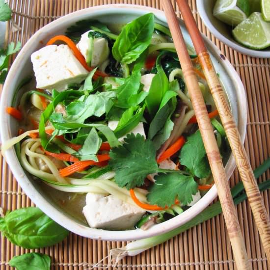 Thai Coconut Chicken “Noodle” Soup