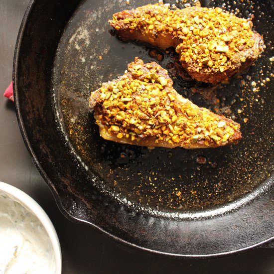 Lamb Chops with Spiced Pistachios