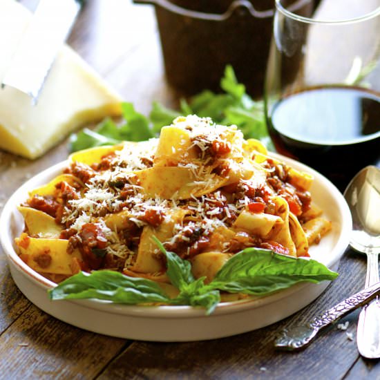 Pappardelle with Bolognese Sauce