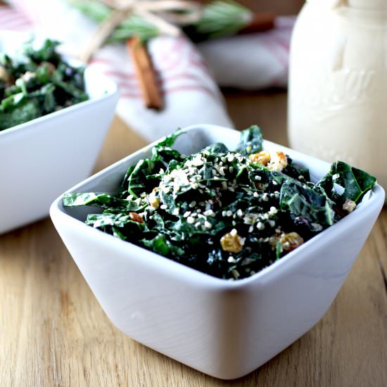 Mini Kale Salad with Hemp Seeds