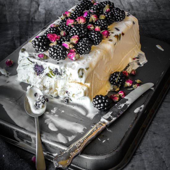 Blackberry and Rose Semifreddo