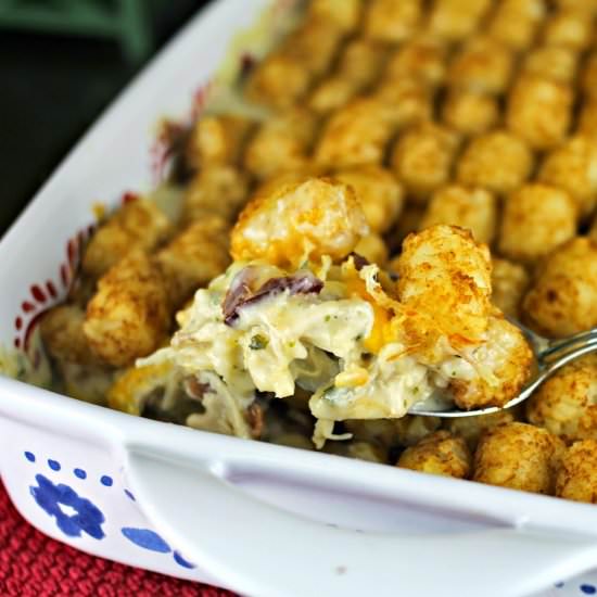 Chicken Bacon Ranch Tot Casserole