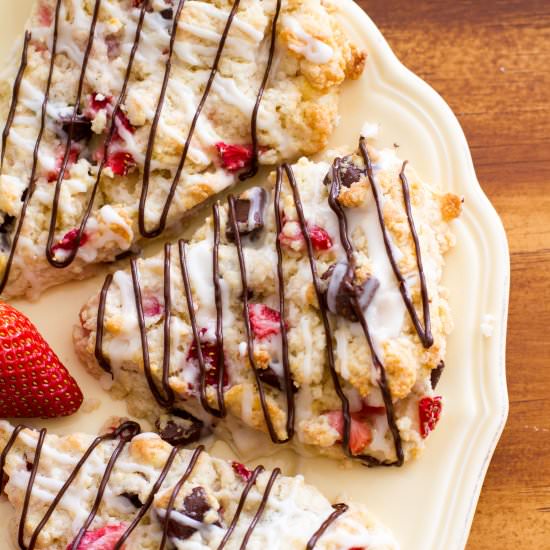 Chocolate Strawberry Scones
