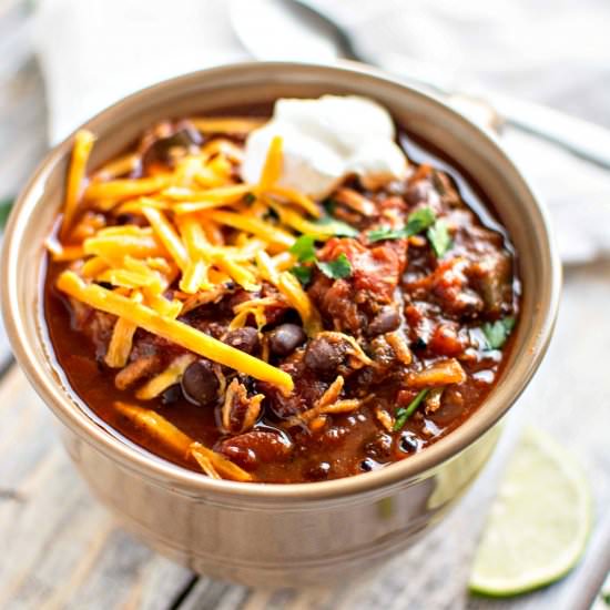Crockpot Ancho Chicken Chili