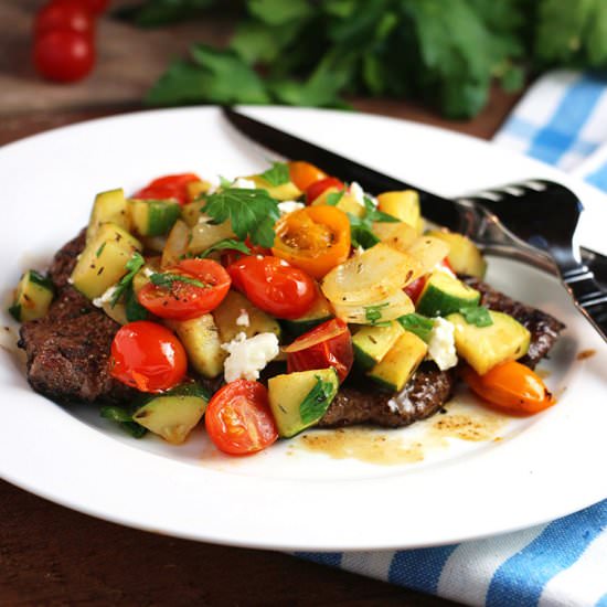 Minute Steak with Ratatouille