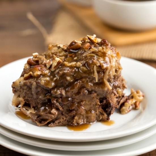 German Chocolate Cake Bread Pudding
