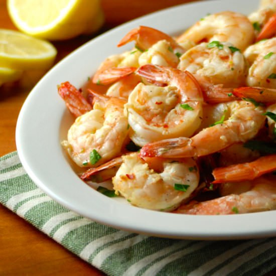 Paleo Roasted Lemon Garlic Shrimp