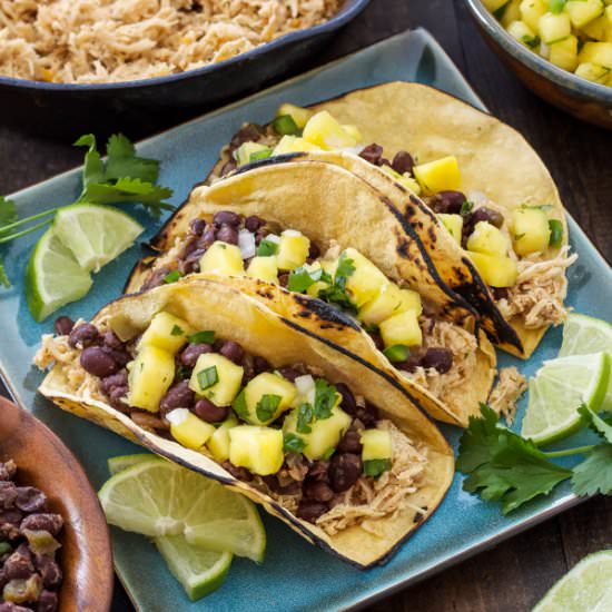 Cuban Chicken and Black Bean Tacos