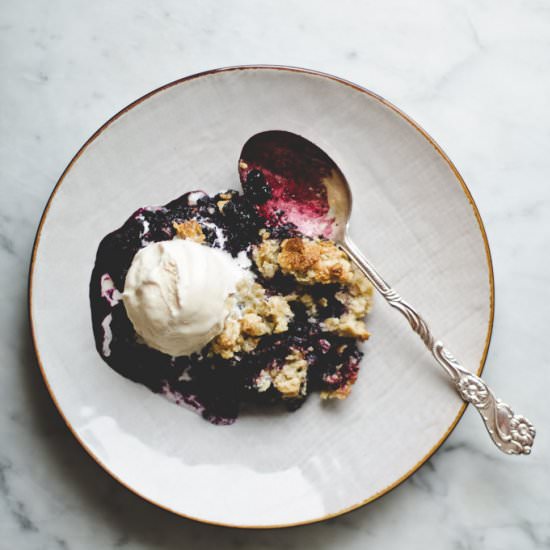 Single Serving Blueberry Crumble