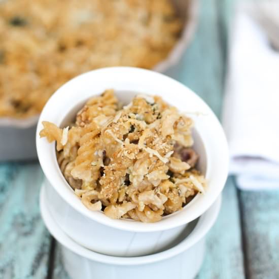 Basil Prosciutto Macaroni Casserole