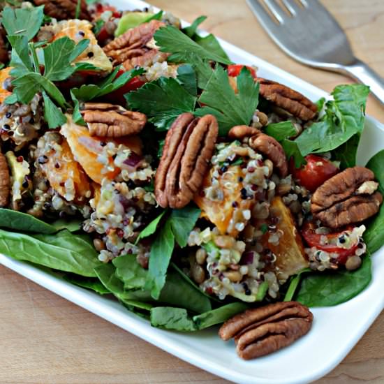 Lentil Quinoa Salad w/ Spinach