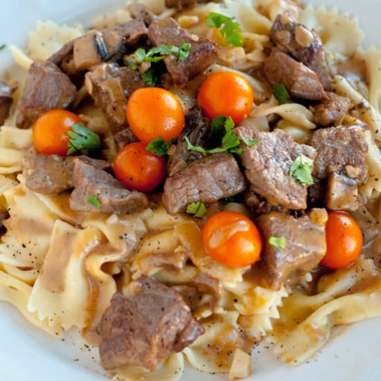 Beef Stroganoff with Zima Tomatoes