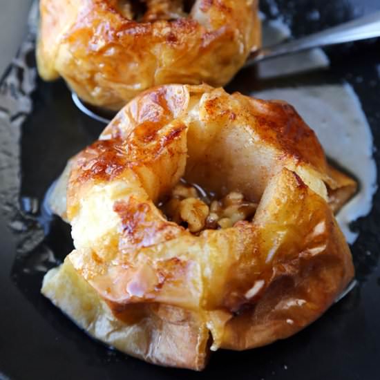 Baked Apples with Walnuts and Cider